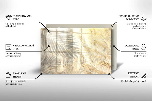 Tocător de bucătărie Frunze de palmier și nisip