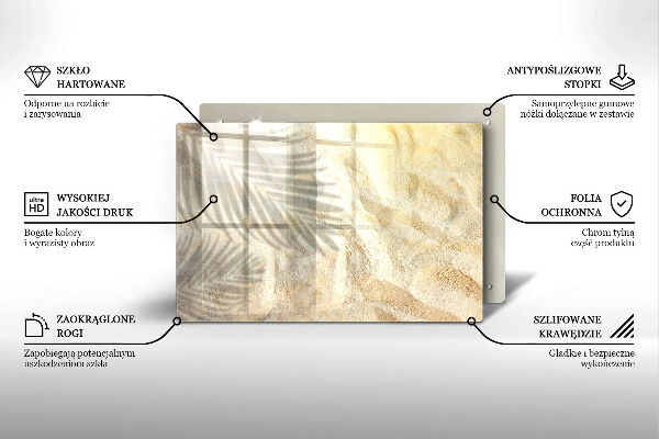 Tocător de bucătărie Frunze de palmier și nisip