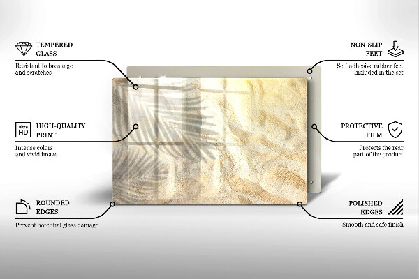 Tocător de bucătărie Frunze de palmier și nisip