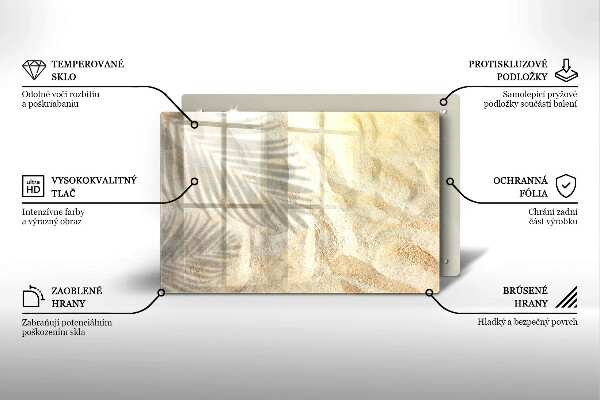 Tocător de bucătărie Frunze de palmier și nisip
