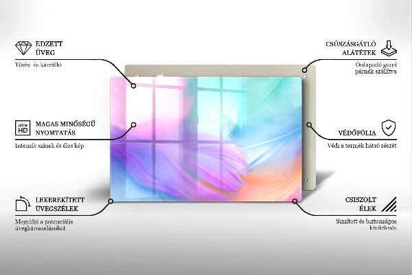 Tocător de bucătărie Pene pastelate