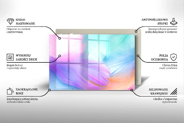 Tocător de bucătărie Pene pastelate