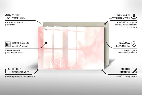 Tocător de bucătărie Fundal de trandafiri pastel
