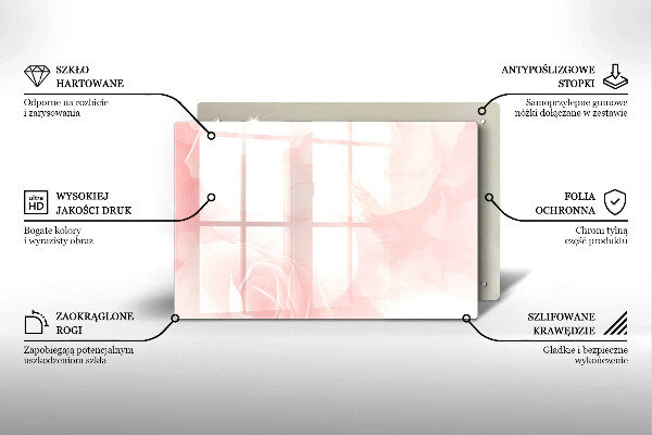 Tocător de bucătărie Fundal de trandafiri pastel