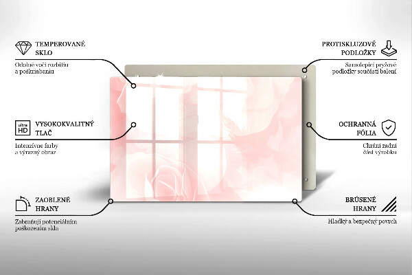 Tocător de bucătărie Fundal de trandafiri pastel