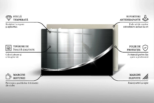 Tocător de bucătărie Abstracție cu metal