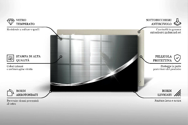Tocător de bucătărie Abstracție cu metal