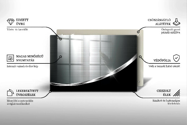 Tocător de bucătărie Abstracție cu metal