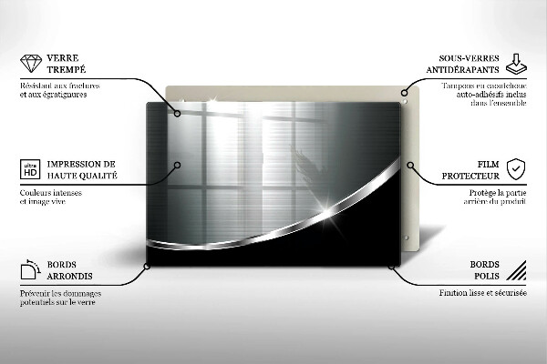 Tocător de bucătărie Abstracție cu metal