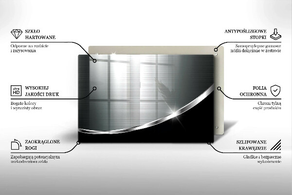 Tocător de bucătărie Abstracție cu metal