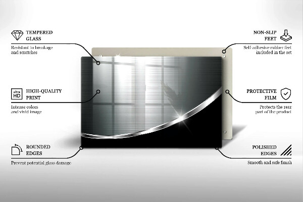 Tocător de bucătărie Abstracție cu metal