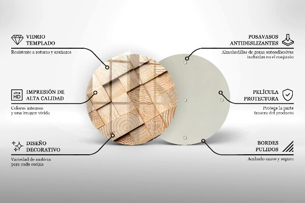 Tocător de bucătărie Pătrate de lemn
