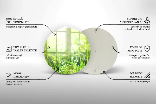 Tocător de bucătărie Natura - iarbă și rouă