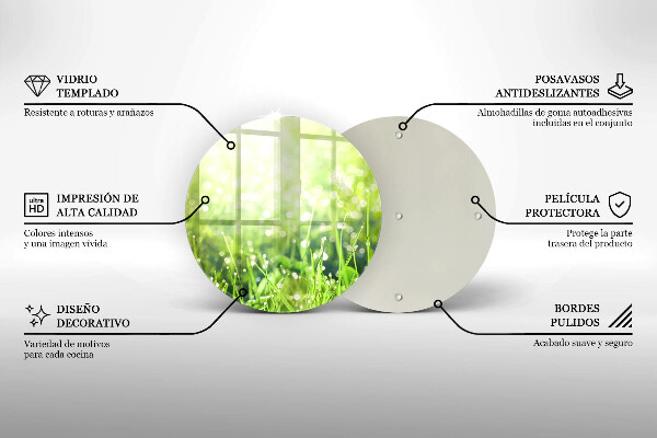 Tocător de bucătărie Natura - iarbă și rouă
