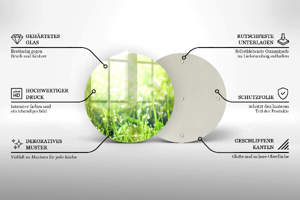 Tocător de bucătărie Natura - iarbă și rouă