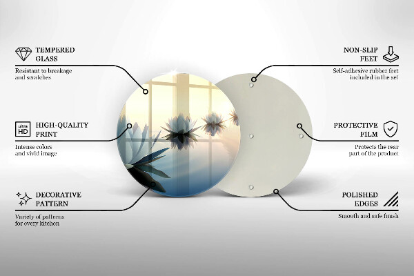 Tocător de bucătărie Flori de crin pe apă
