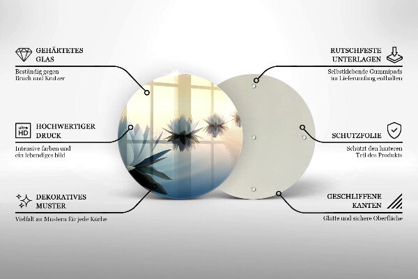 Tocător de bucătărie Flori de crin pe apă
