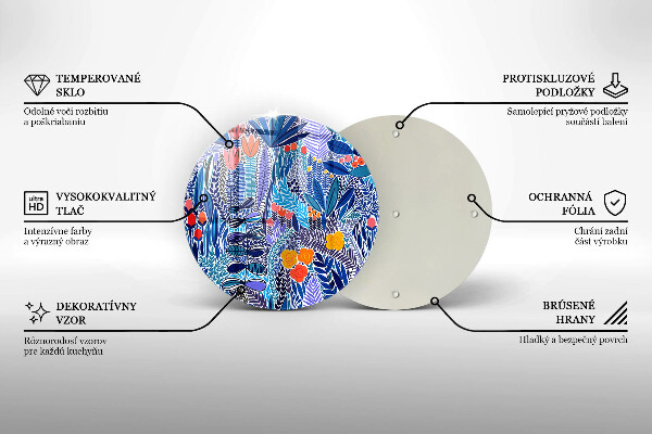 Tocător din sticlă Lunca pictata