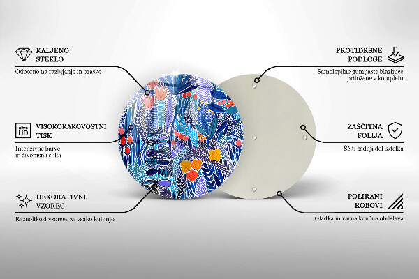 Tocător din sticlă Lunca pictata