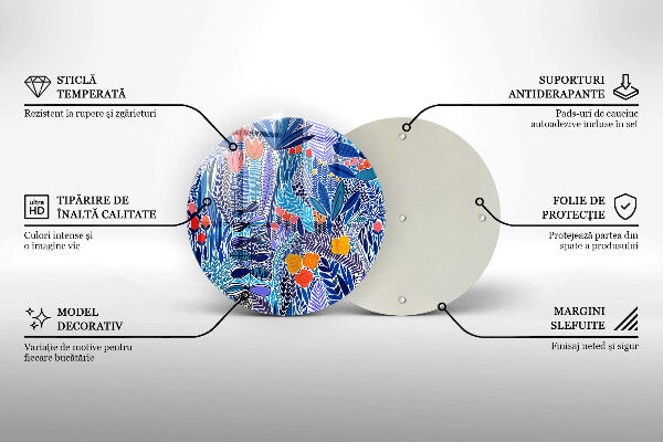 Tocător din sticlă Lunca pictata