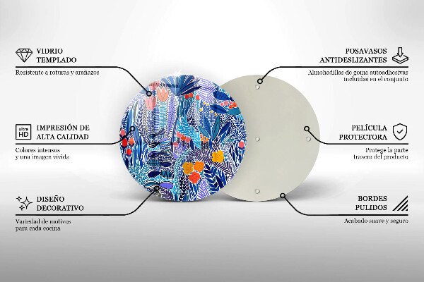 Tocător din sticlă Lunca pictata