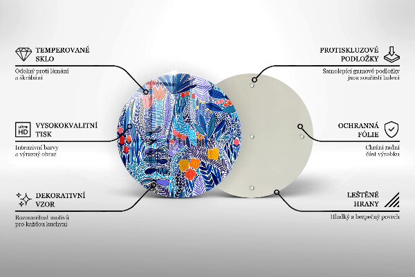 Tocător din sticlă Lunca pictata