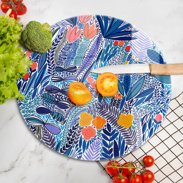 Tocător din sticlă Lunca pictata