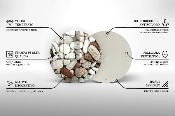 Tocător de bucătărie Fundal cu pietre mici