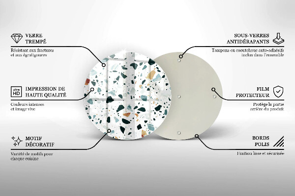 Tocător din sticlă Gresie usoara