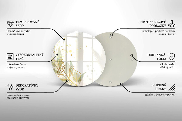Tocător de bucătărie Acuarelă și frunze de aur
