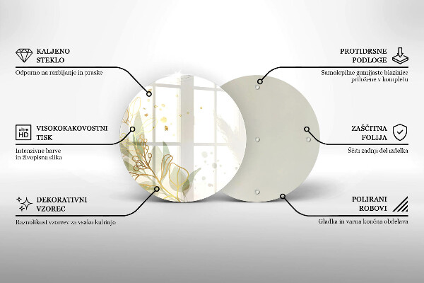Tocător de bucătărie Acuarelă și frunze de aur