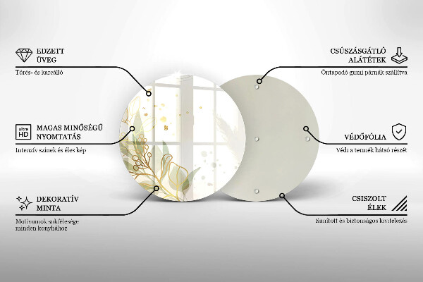 Tocător de bucătărie Acuarelă și frunze de aur