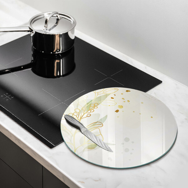 Tocător de bucătărie Acuarelă și frunze de aur