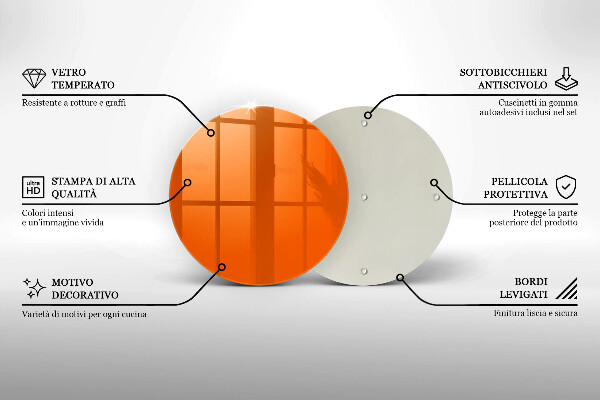 Tocător de bucătărie culoare portocalie