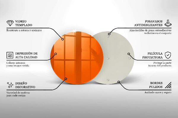 Tocător de bucătărie culoare portocalie