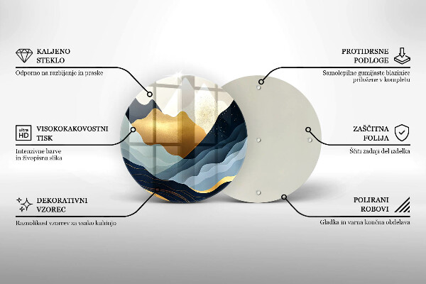 Tocător din sticlă Munți abstracti