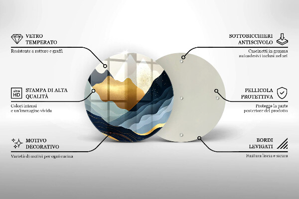 Tocător din sticlă Munți abstracti
