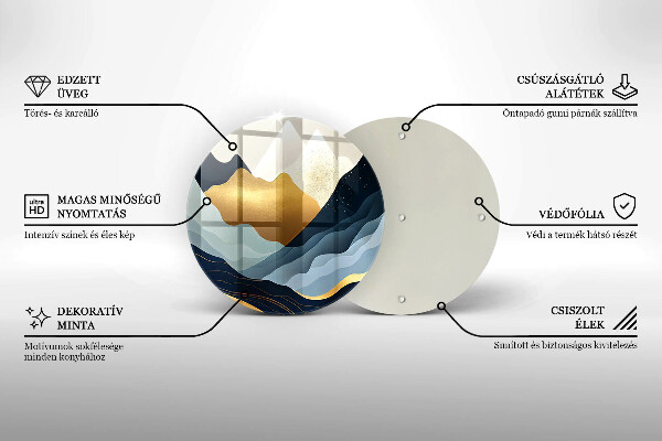 Tocător din sticlă Munți abstracti