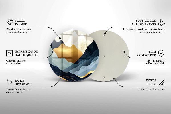 Tocător din sticlă Munți abstracti
