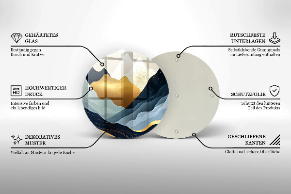 Tocător din sticlă Munți abstracti