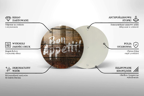 Tocător de bucătărie Plăci cu inscripții Bon appetit