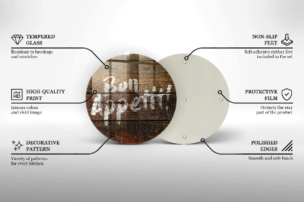 Tocător de bucătărie Plăci cu inscripții Bon appetit