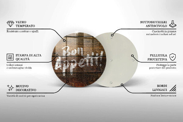 Tocător de bucătărie Plăci cu inscripții Bon appetit