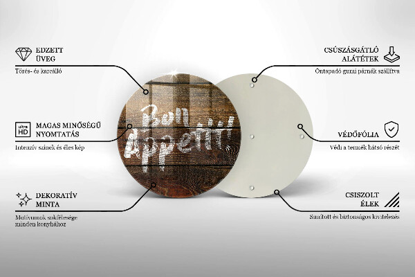 Tocător de bucătărie Plăci cu inscripții Bon appetit