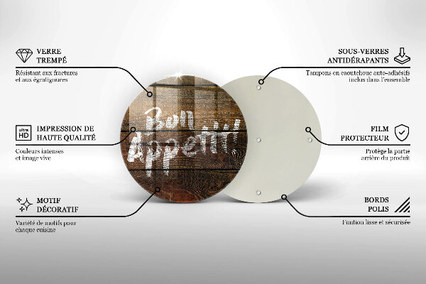 Tocător de bucătărie Plăci cu inscripții Bon appetit