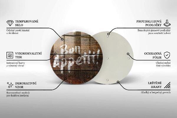 Tocător de bucătărie Plăci cu inscripții Bon appetit