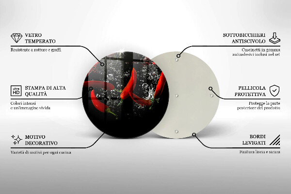 Tocător de bucătărie Ardei iute în apă