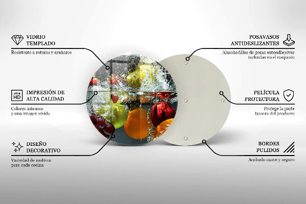 Tocător de bucătărie Fructe suculente în apă