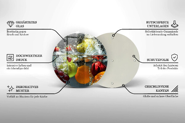 Tocător de bucătărie Fructe suculente în apă