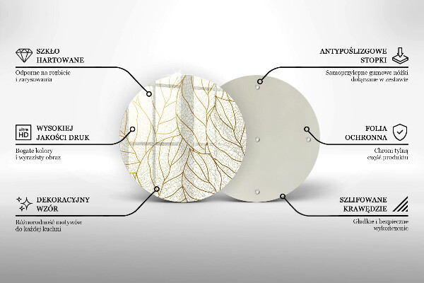 Tocător de bucătărie Model de frunze în linie